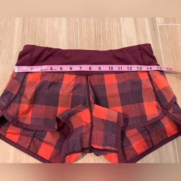 Lululemon Run: Speed Short *2 way Stretch in Yama Check/Rust Berry - Picture 6 of 7